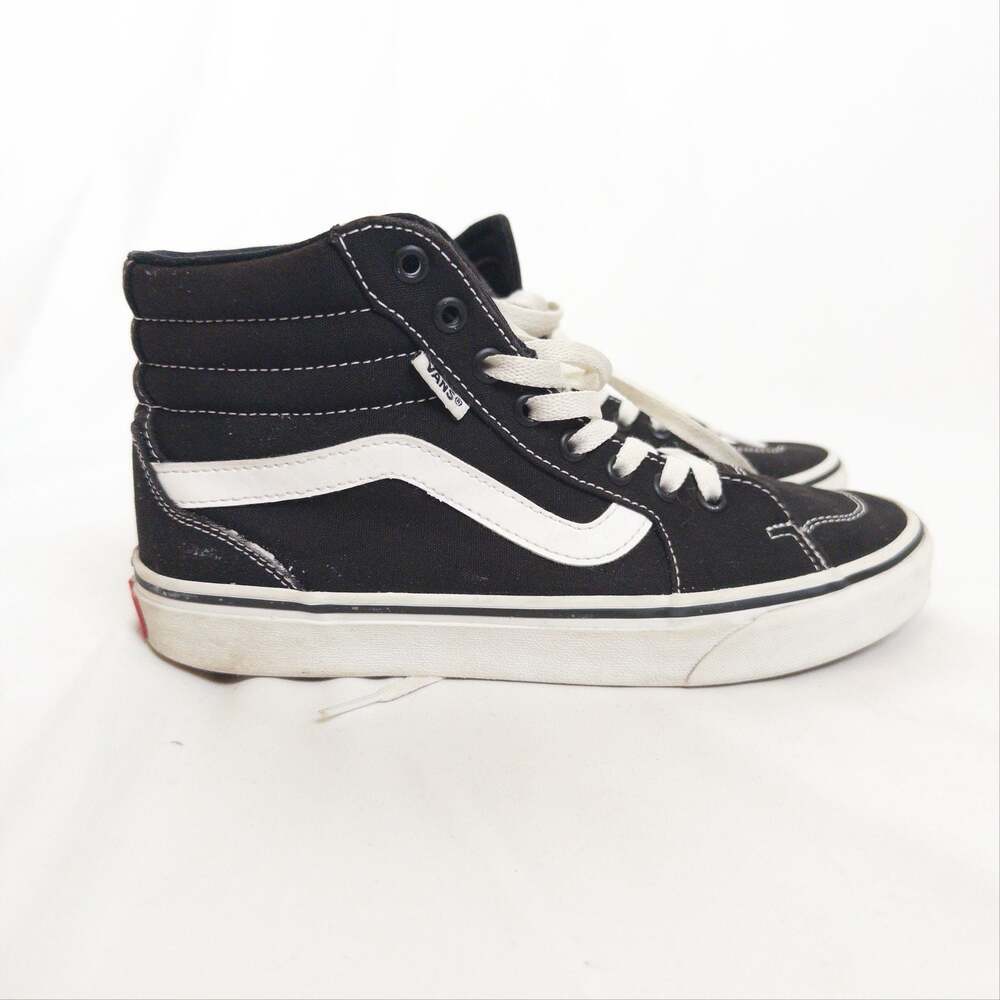 Vans Sk8-Hi High Top Skateboarding Sneakers Black White Canvas women 8.5